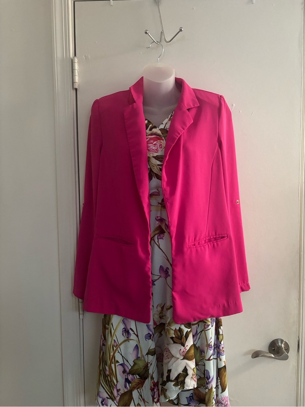 Women’s Hot Pink Open Front Blazer Jacket